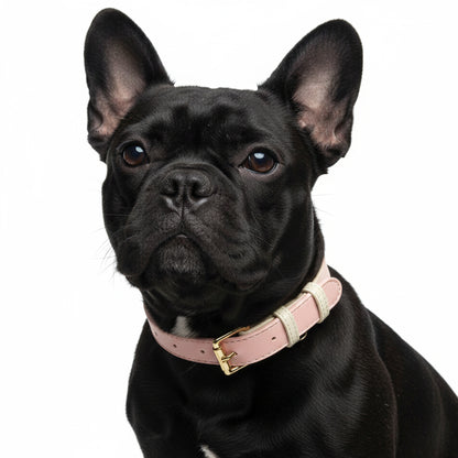 Collar en Cuero Rosa