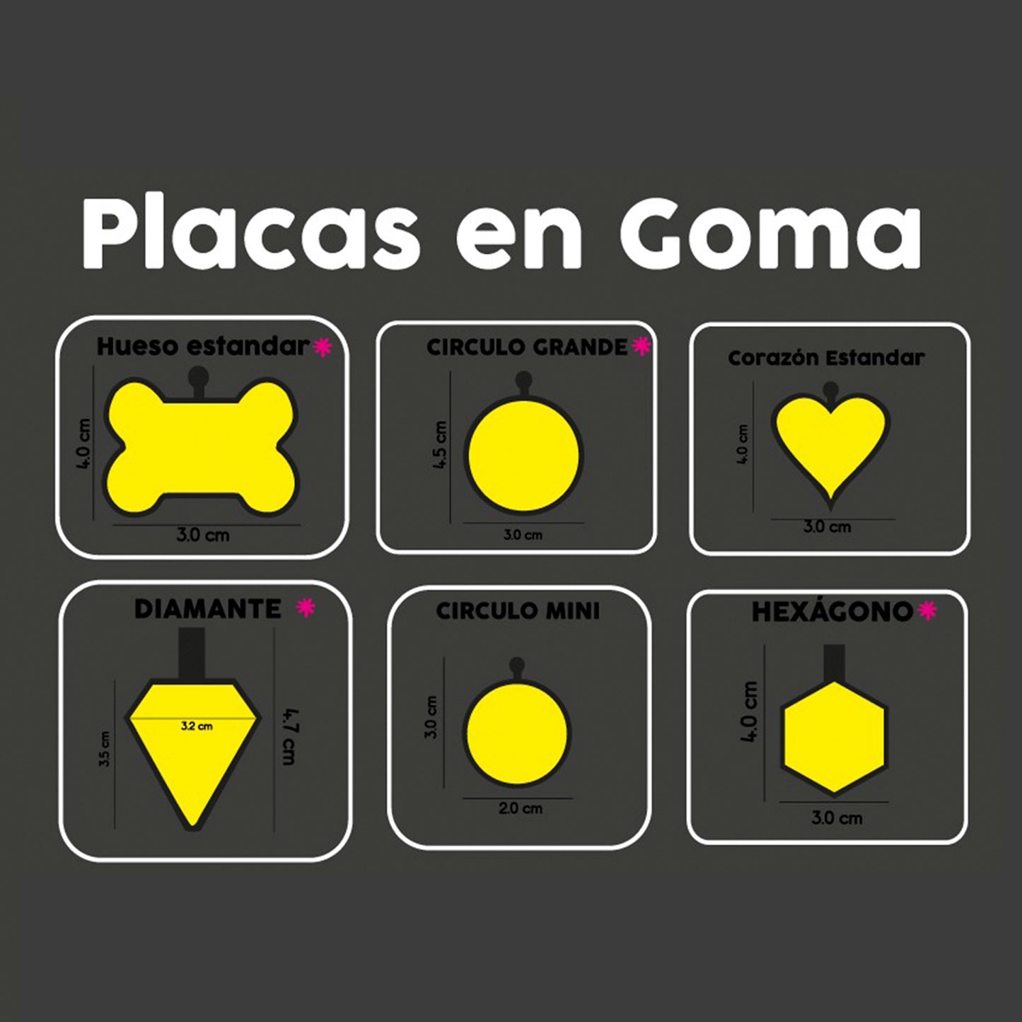 Placas de Identificación en Goma