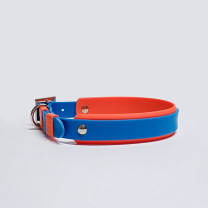 Collar Blend Azul Osc - Naranja Neón