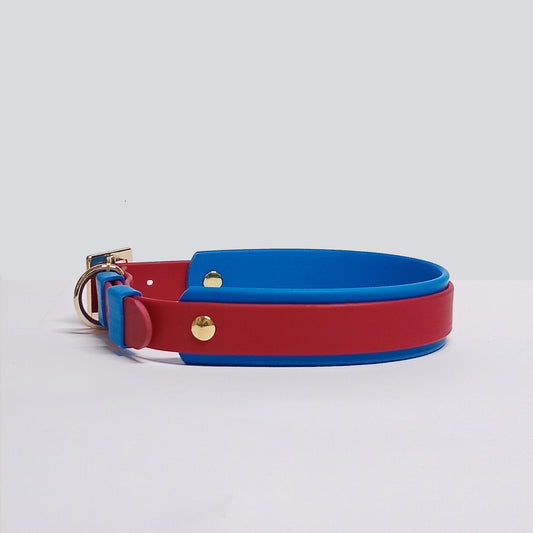 Collar Blend Rojo - Azul Osc